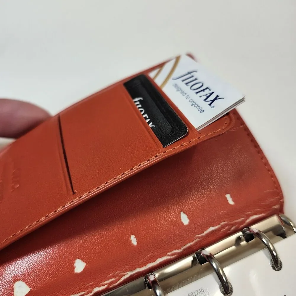 Filofax Mini Bloomsbury Organizer Deluxe Leather Orange Address Book Planner